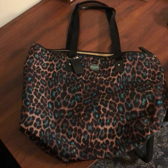 Coach Leopard Print Tote - Picture 1 of 3